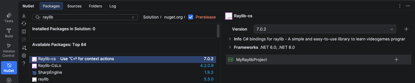 Raylib-cs NuGet package