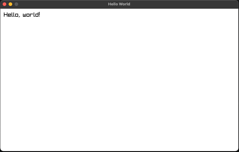 Hello World window