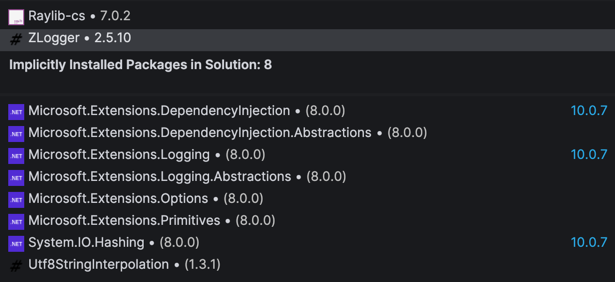 ZLogger NuGet dependencies